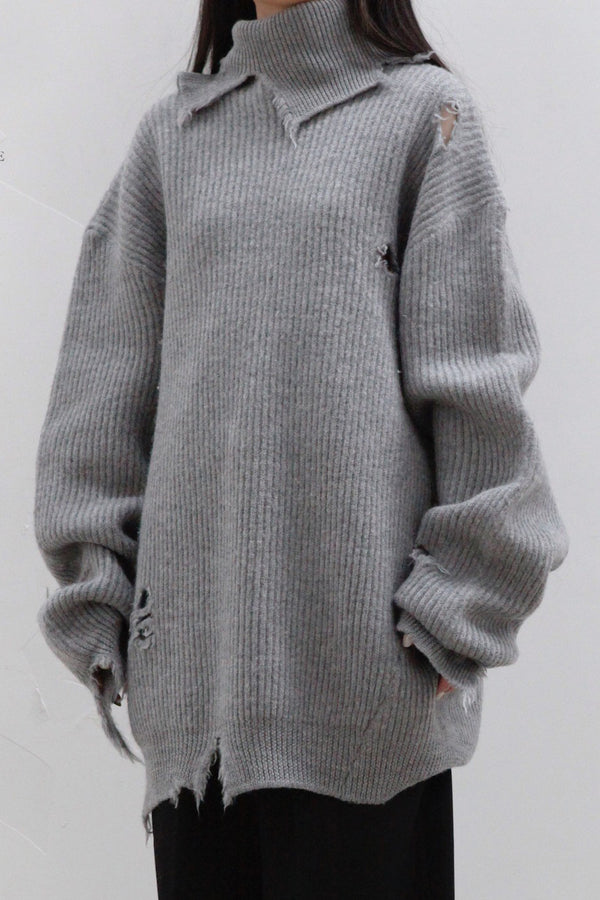 HED MAYNER Destroy the high -necked tattoo sweater AW22_K21_LGT/DSTR